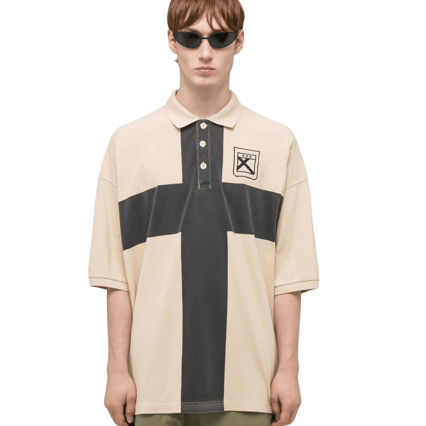 032C Fainting Cross Oversized Polo Shirt - 032C