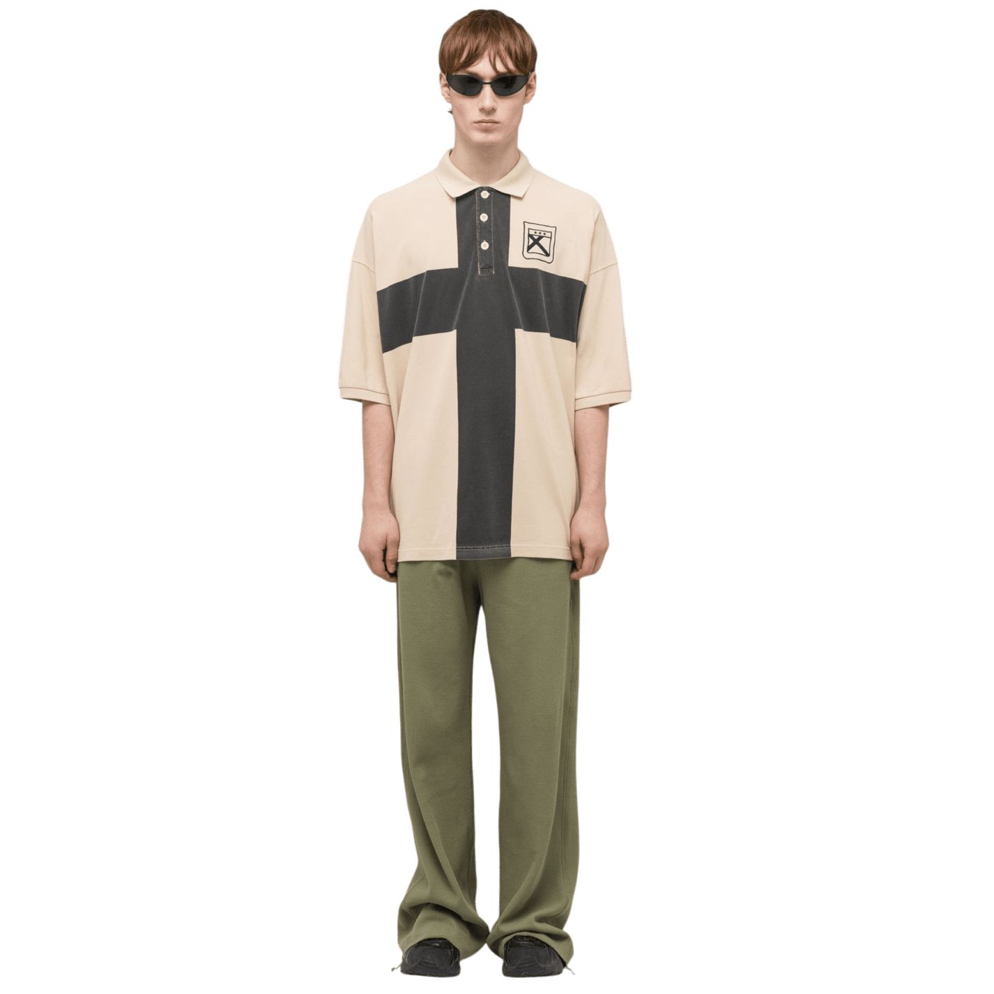 032C Fainting Cross Oversized Polo Shirt - 032C