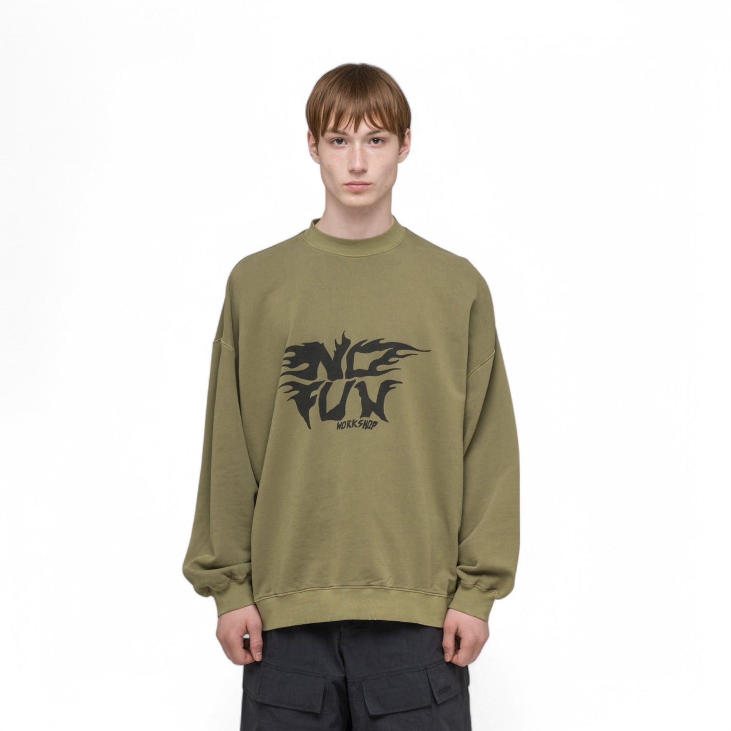 032C "NO FUN" OVERSIZED CREWNECK - 032C