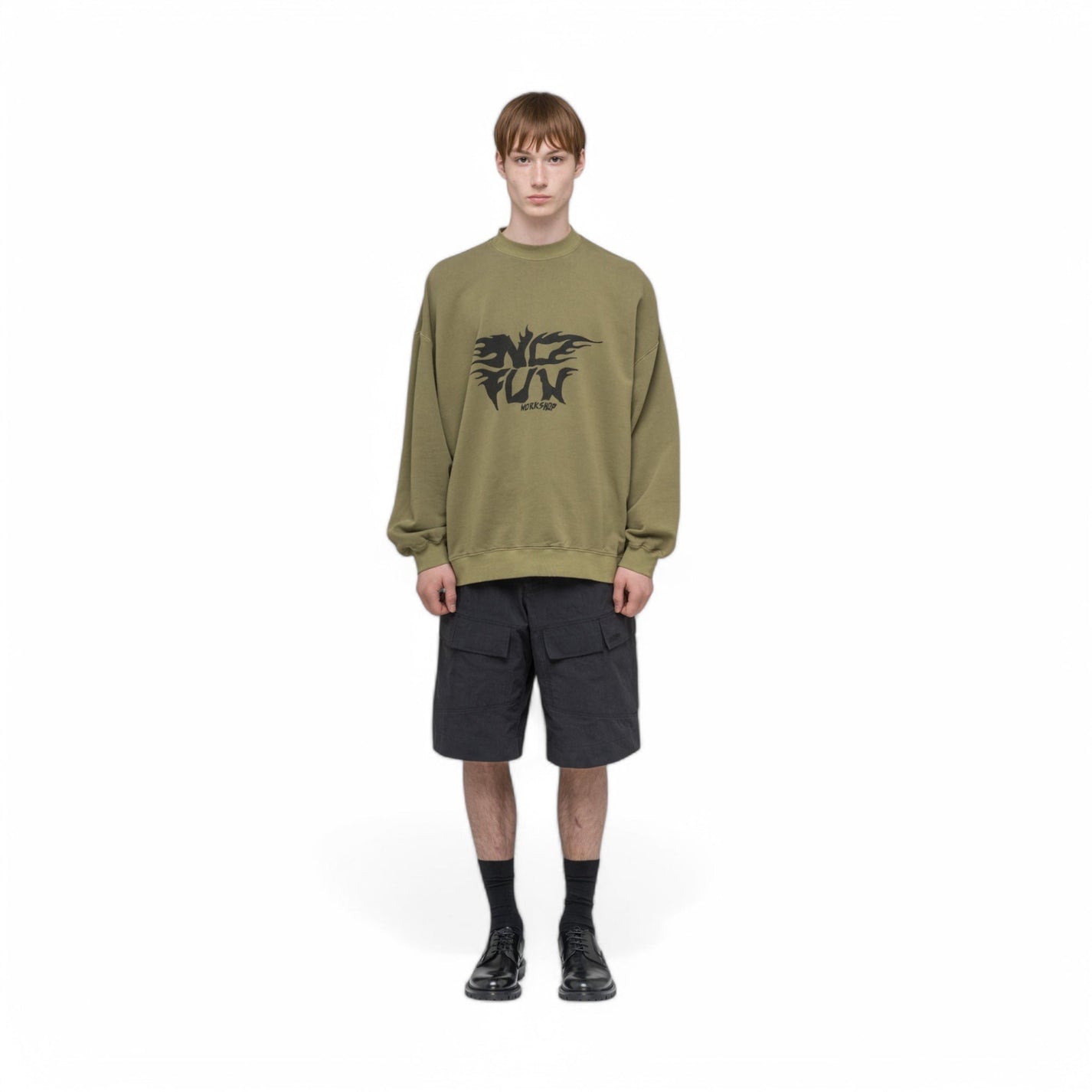 032C "NO FUN" OVERSIZED CREWNECK - 032C
