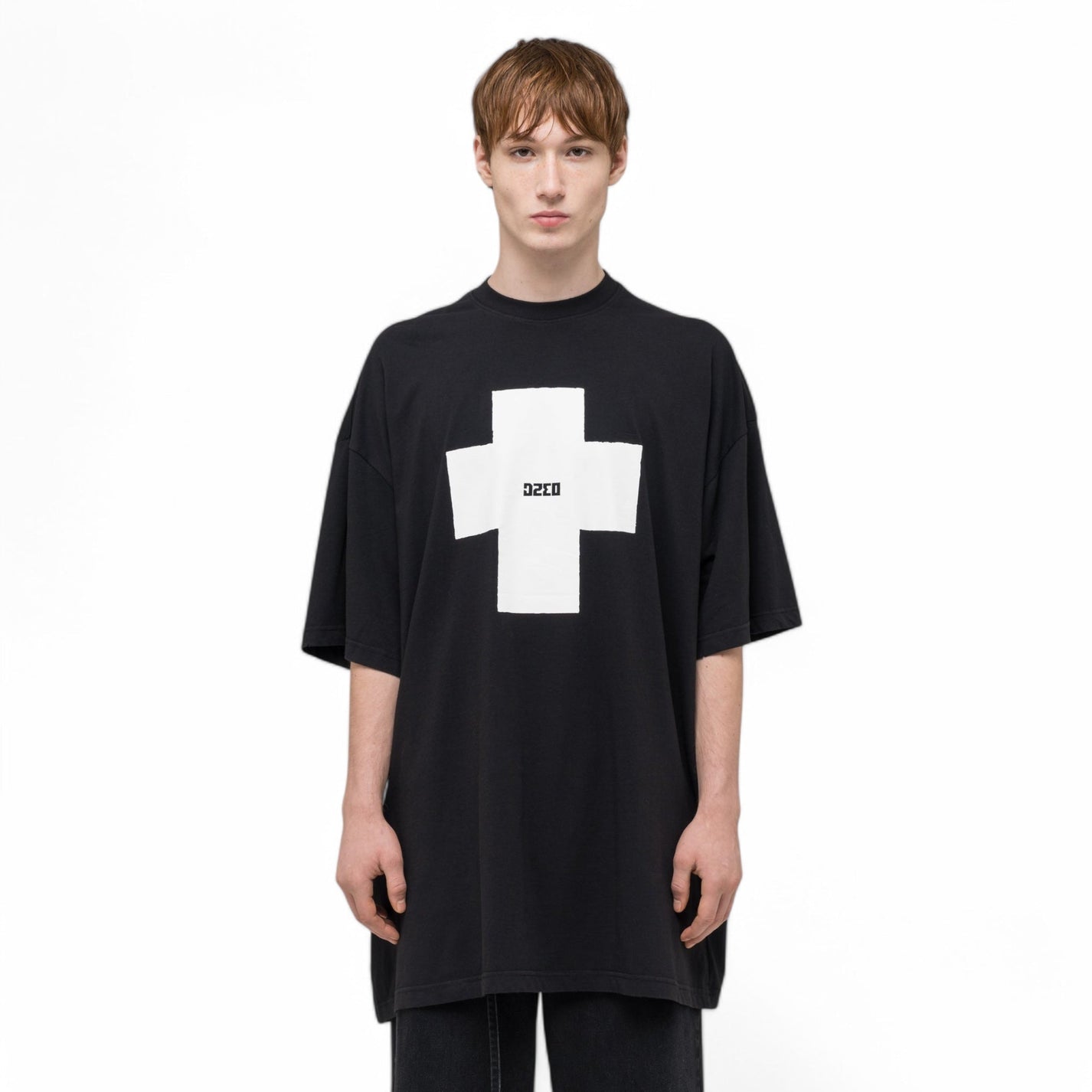 032C "POINT ZERO" OVERSIZED T - SHIRT WASHED BLACK - 032C
