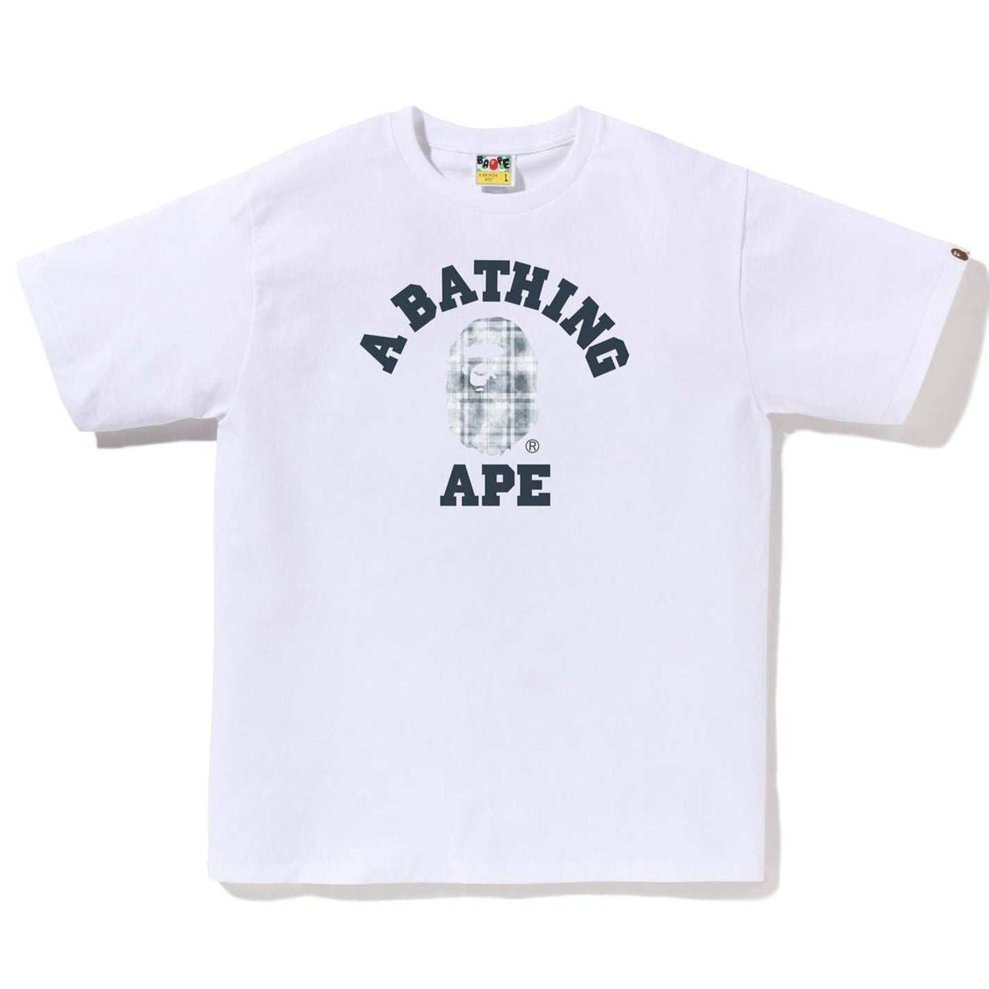 Bape Bleached Blue Check T-Shirt - A Bathing Ape