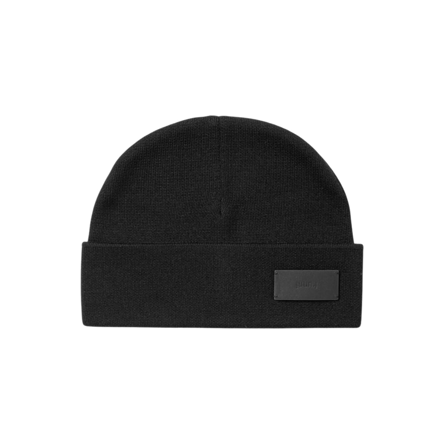 Juun.J Leather Patched Wool Solid Beanie - Juun.J
