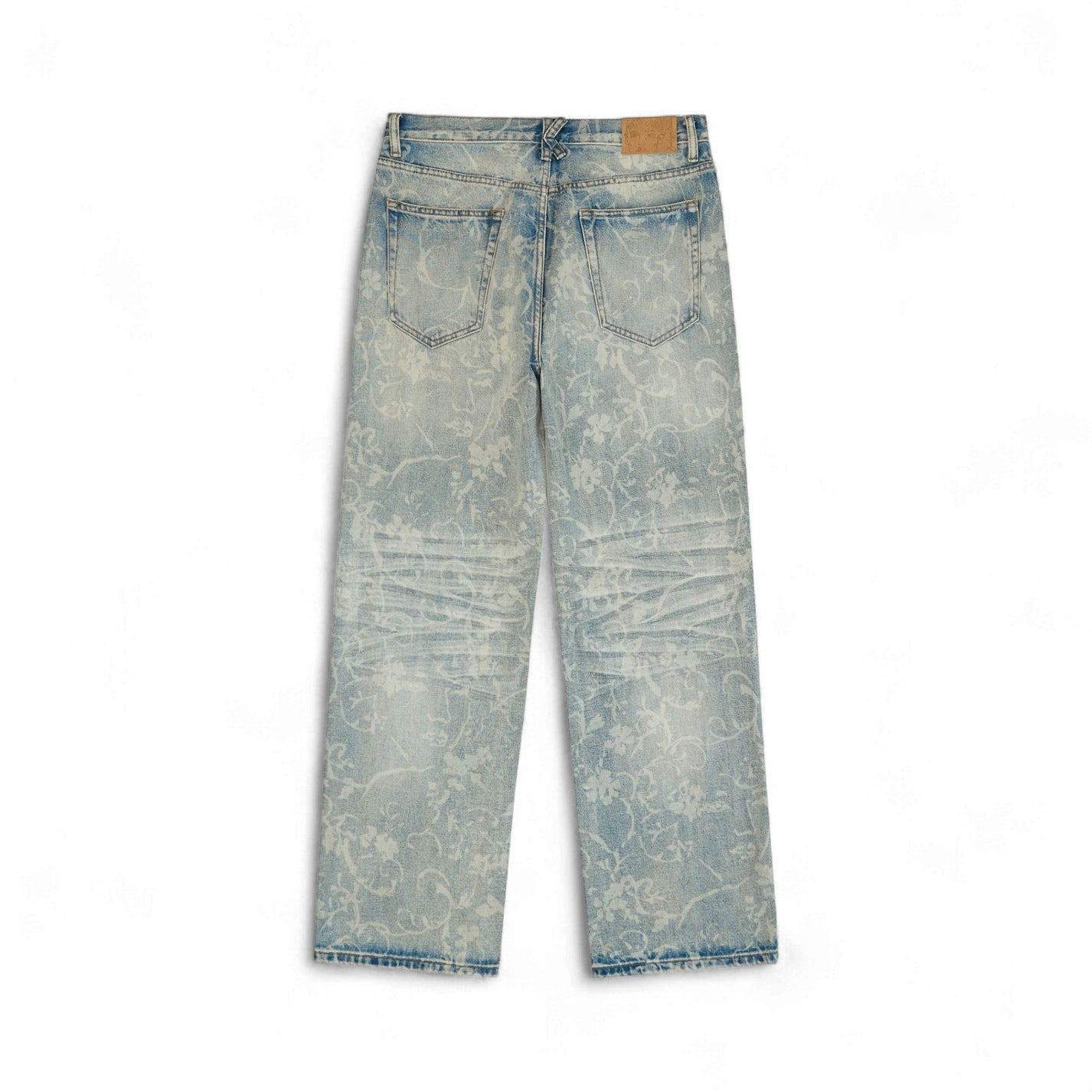 Kidsuper Studios Face Floral Washed Denim Jeans Light Mud Wash - Kidsuper Studios