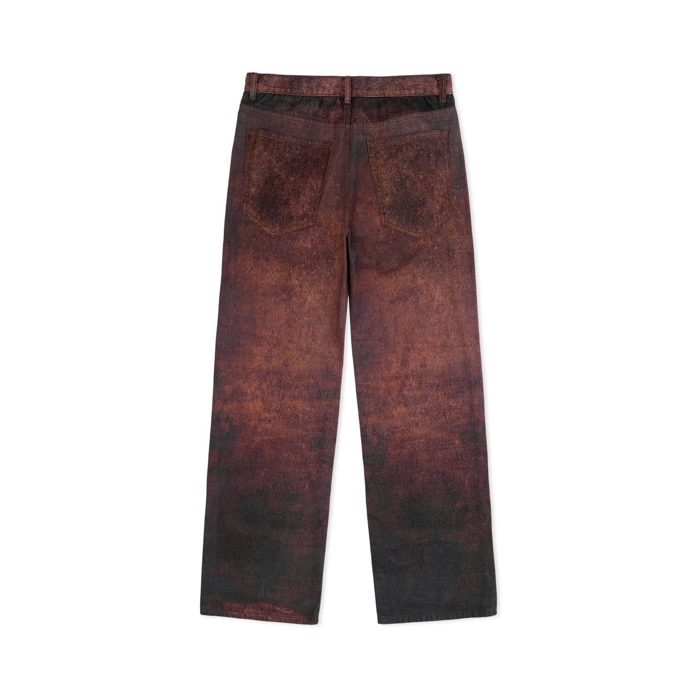 Kidsuper Studios Printed Distressed Baggy pant Burnt Red - Kidsuper Studios