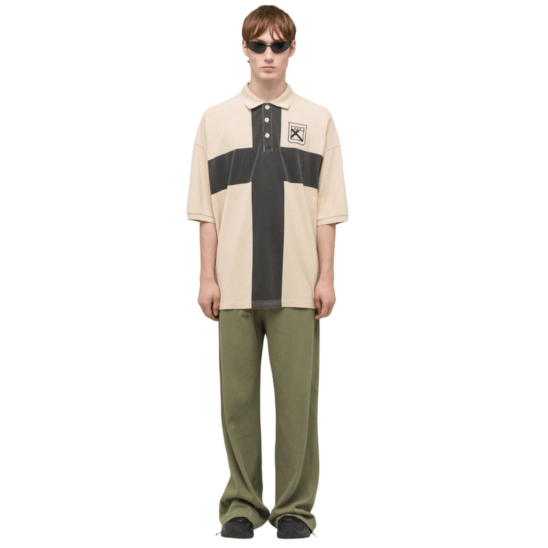032C Fainting Cross Oversized Polo Shirt - 032C