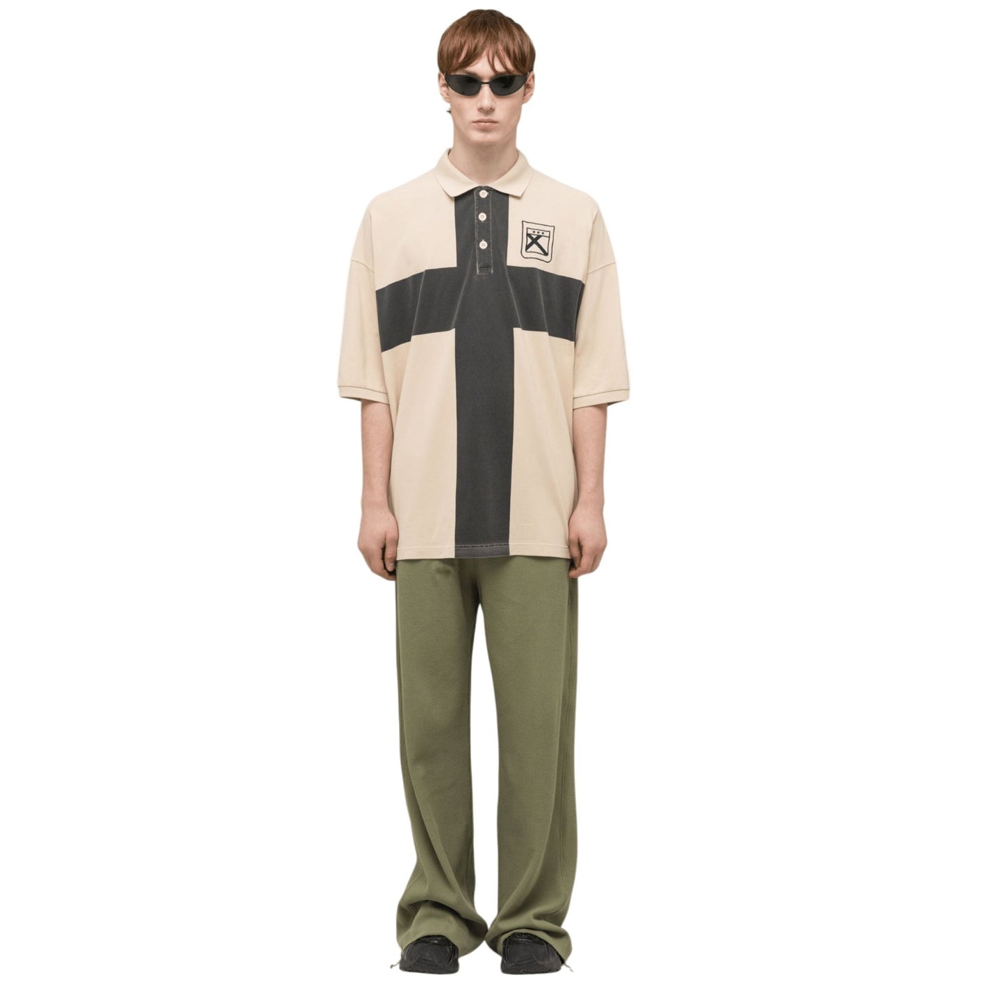 032C Fainting Cross Oversized Polo Shirt - 032C
