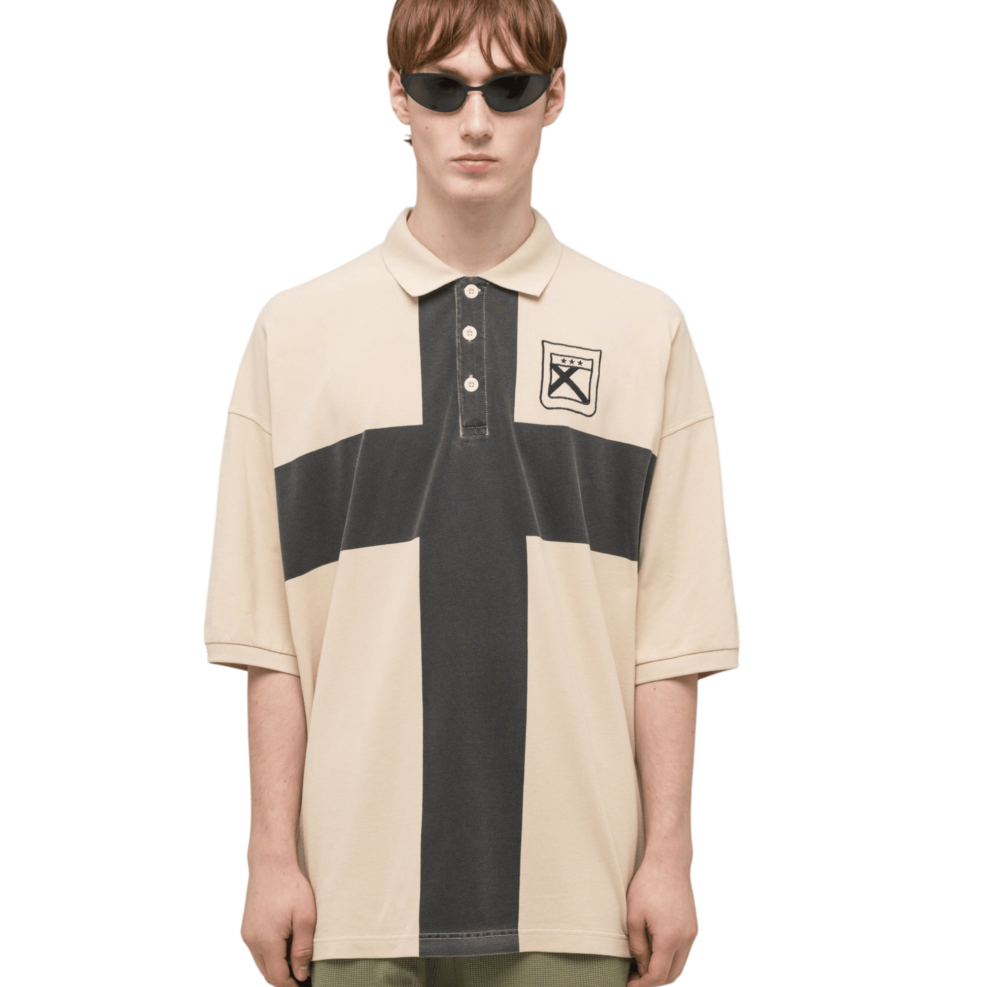 032C Fainting Cross Oversized Polo Shirt - 032C