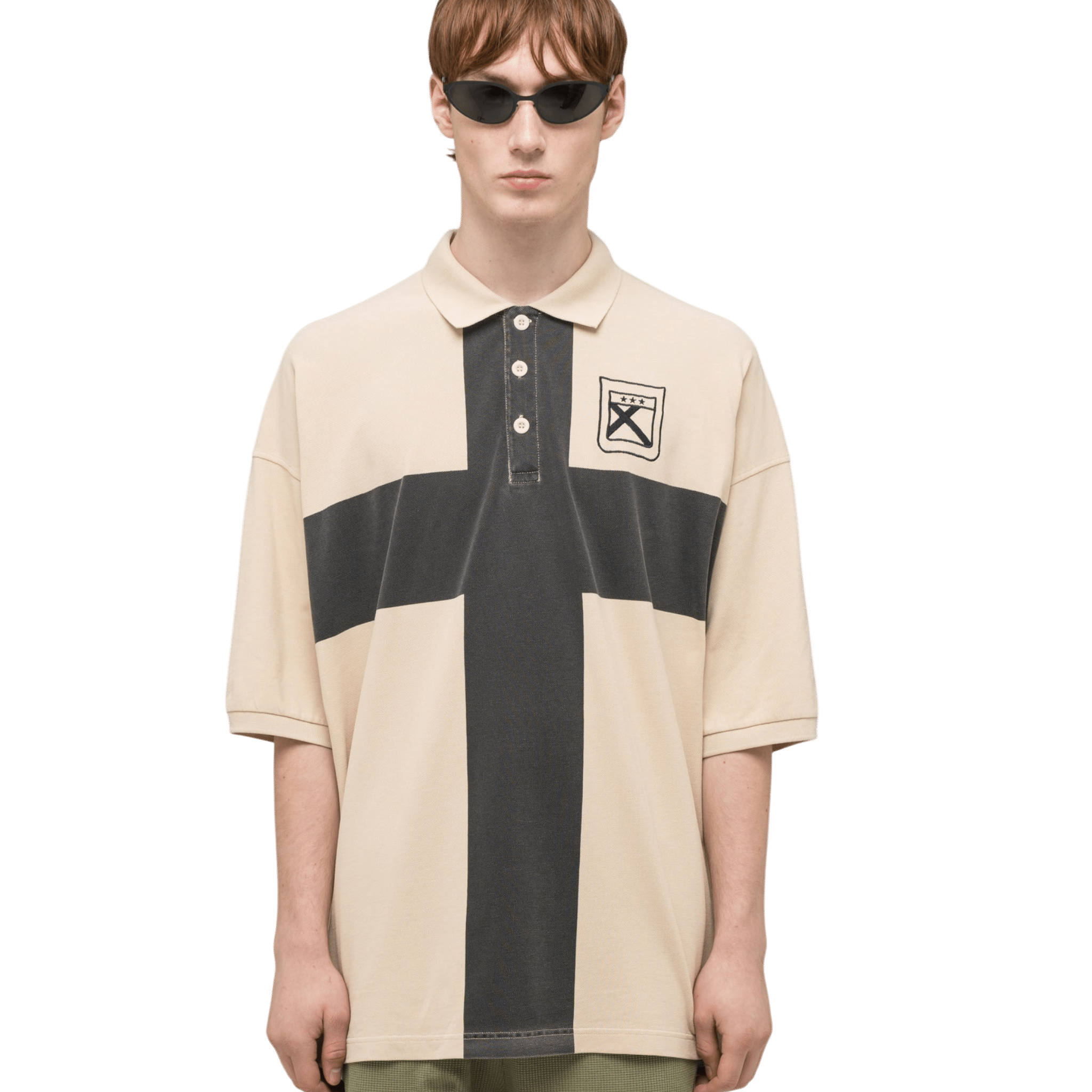 032C Fainting Cross Oversized Polo Shirt - 032C