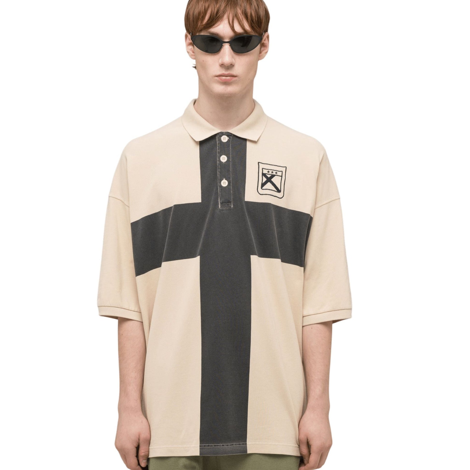 032C Fainting Cross Oversized Polo Shirt - 032C