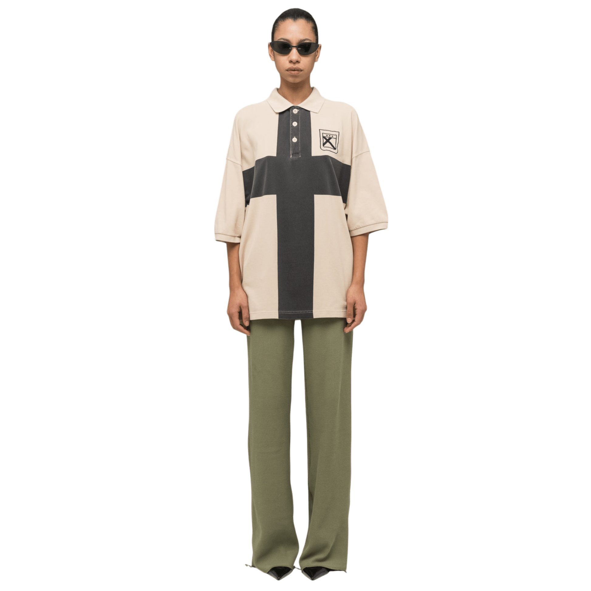 032C Fainting Cross Oversized Polo Shirt - 032C