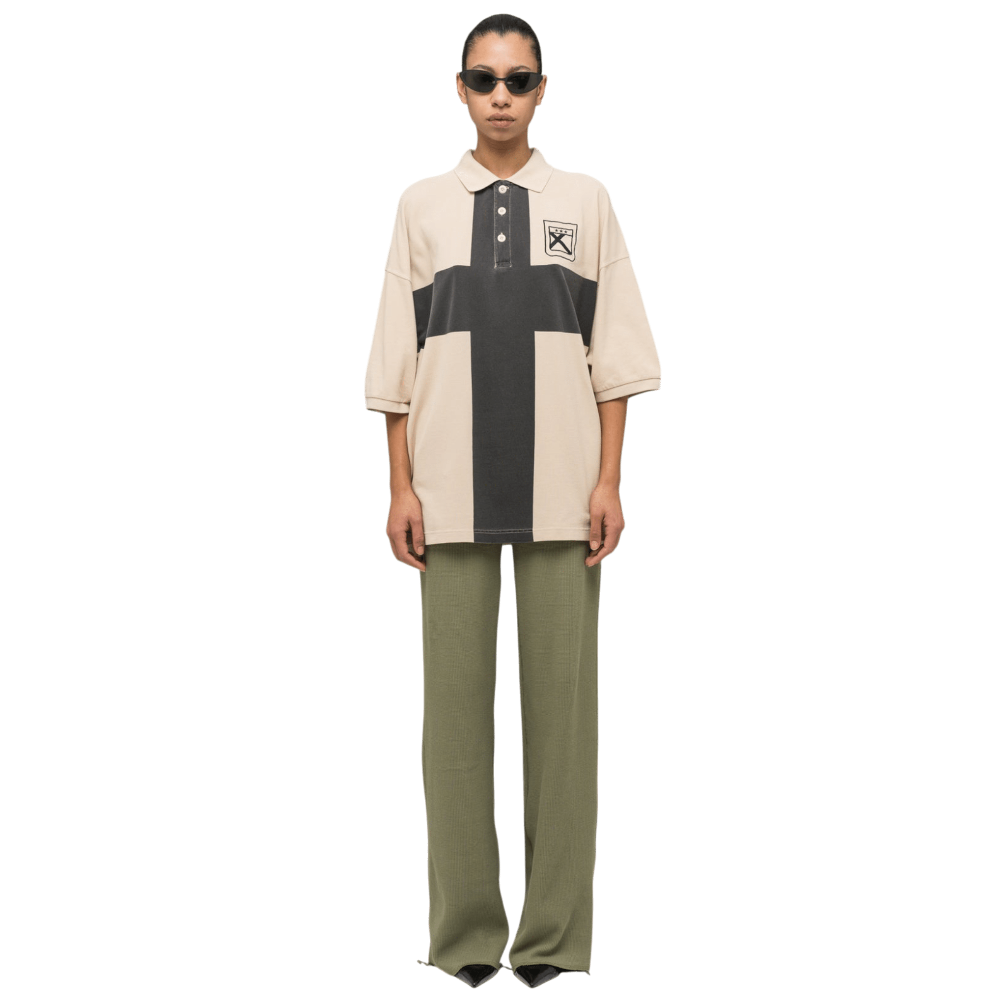032C Fainting Cross Oversized Polo Shirt - 032C