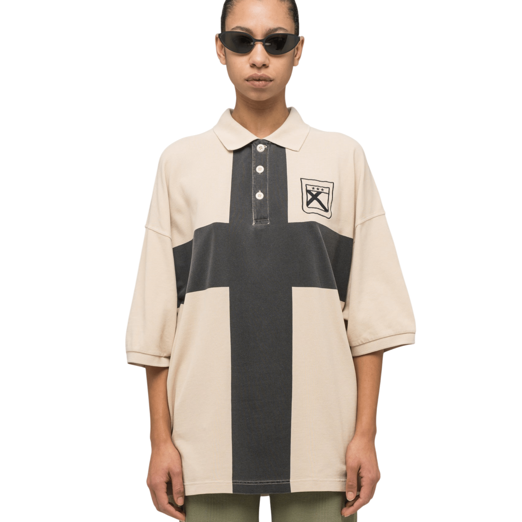 032C Fainting Cross Oversized Polo Shirt - 032C