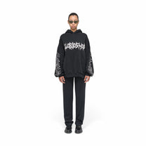032C &quot;FAITHLESS&quot; OVERSIZED HOODIE WASHED BLACK - 032C