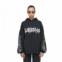 032C &quot;FAITHLESS&quot; OVERSIZED HOODIE WASHED BLACK - 032C