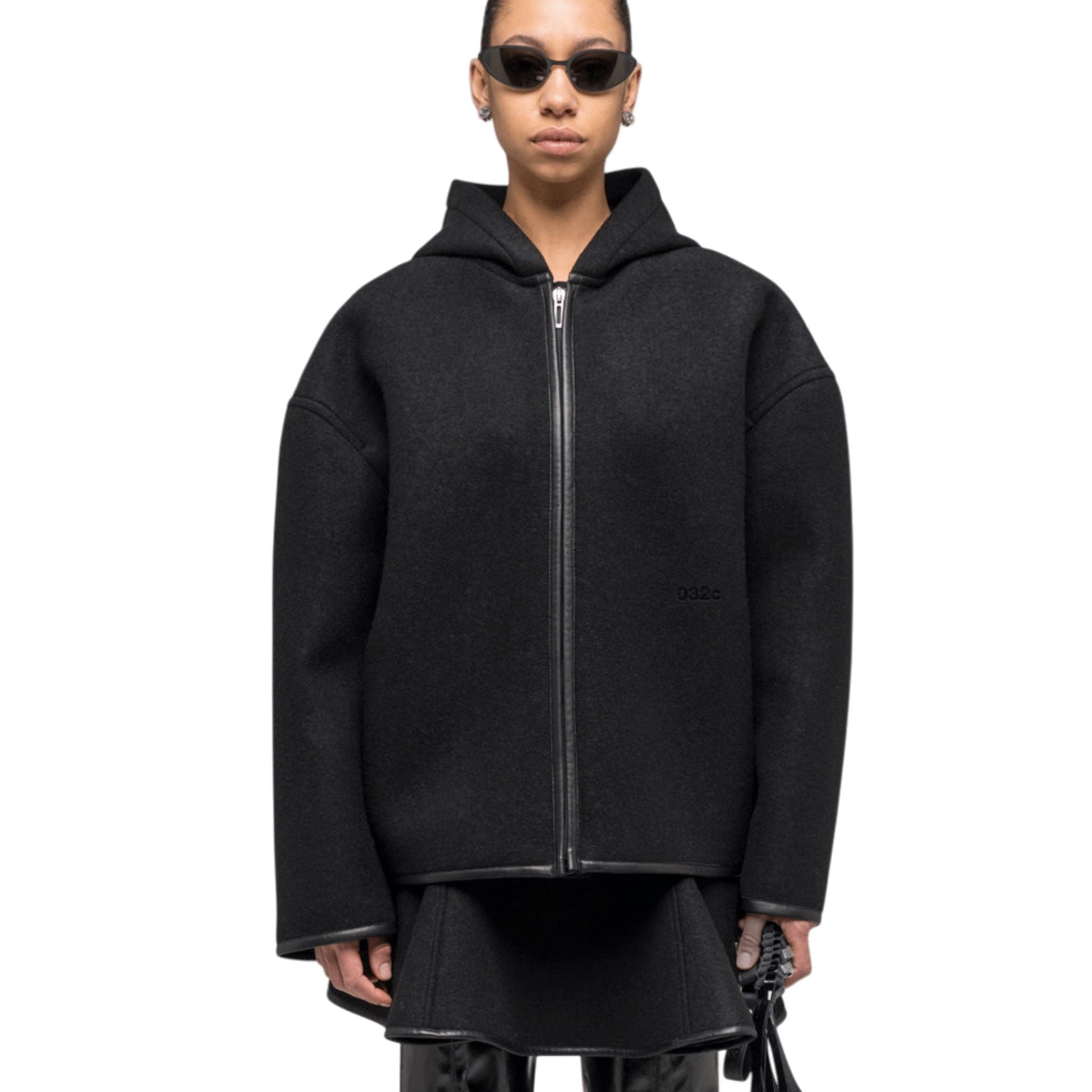 032C Neoprene Zip Up Hooded Jacket - 032C