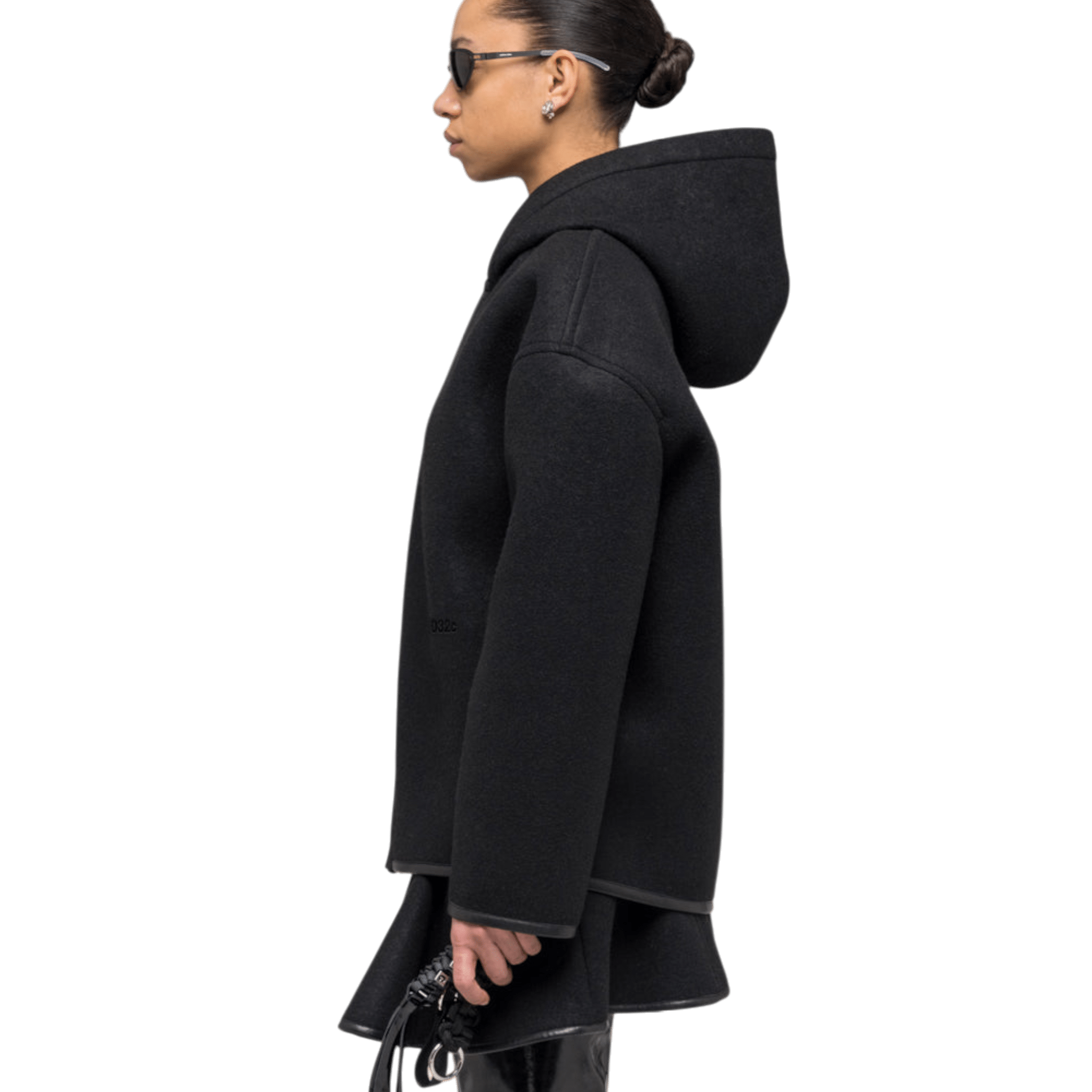 032C Neoprene Zip Up Hooded Jacket - 032C