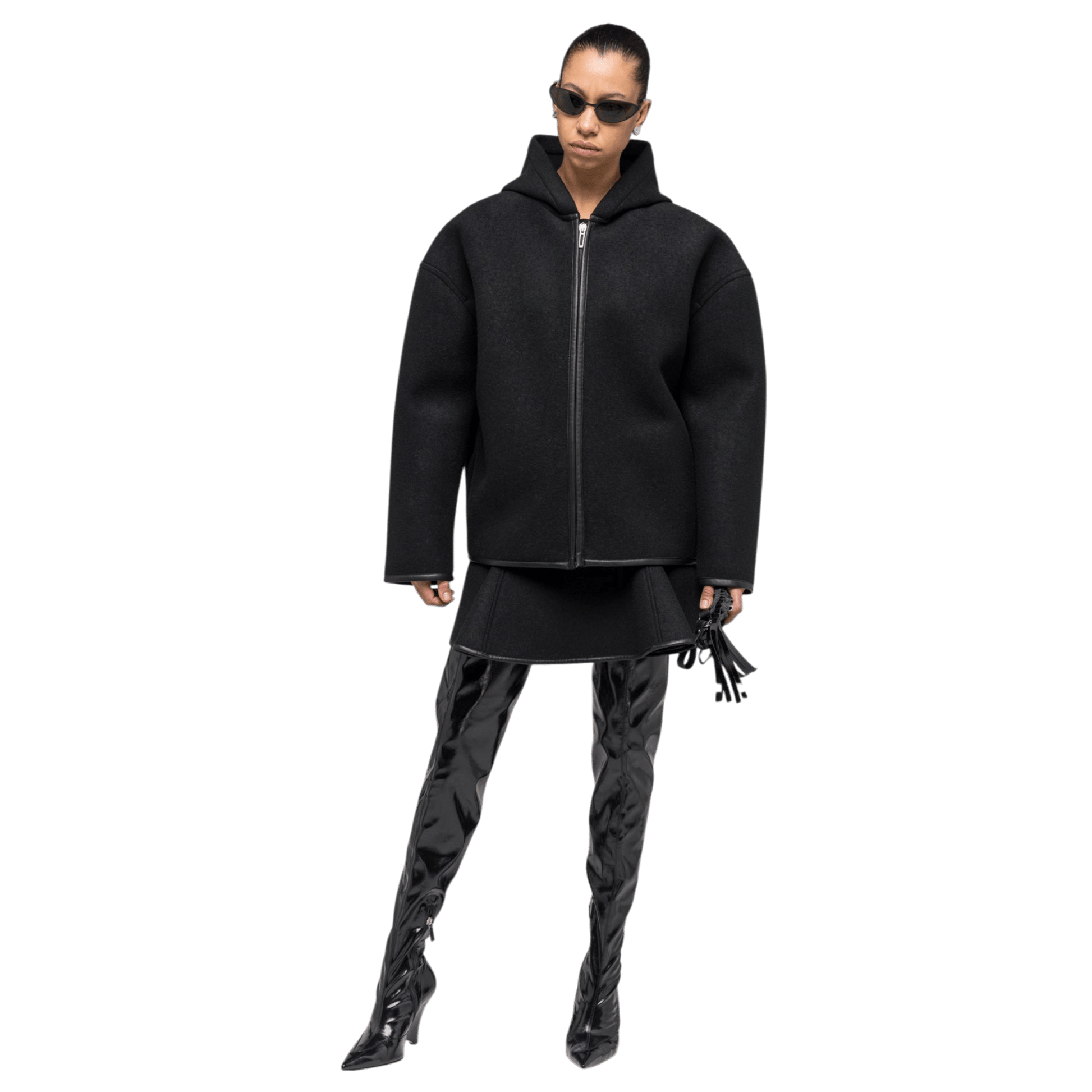 032C Neoprene Zip Up Hooded Jacket - 032C