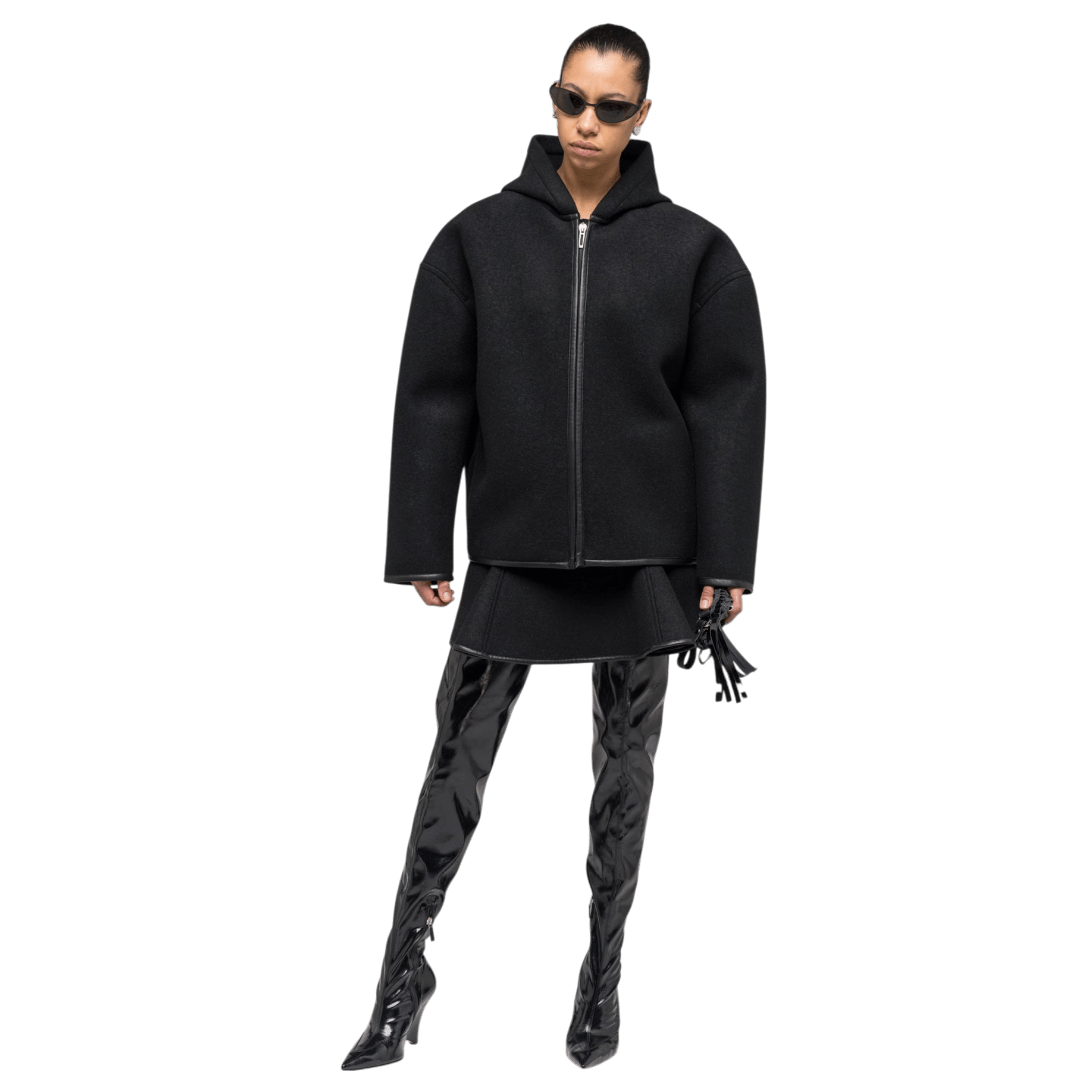 032C Neoprene Zip Up Hooded Jacket - 032C