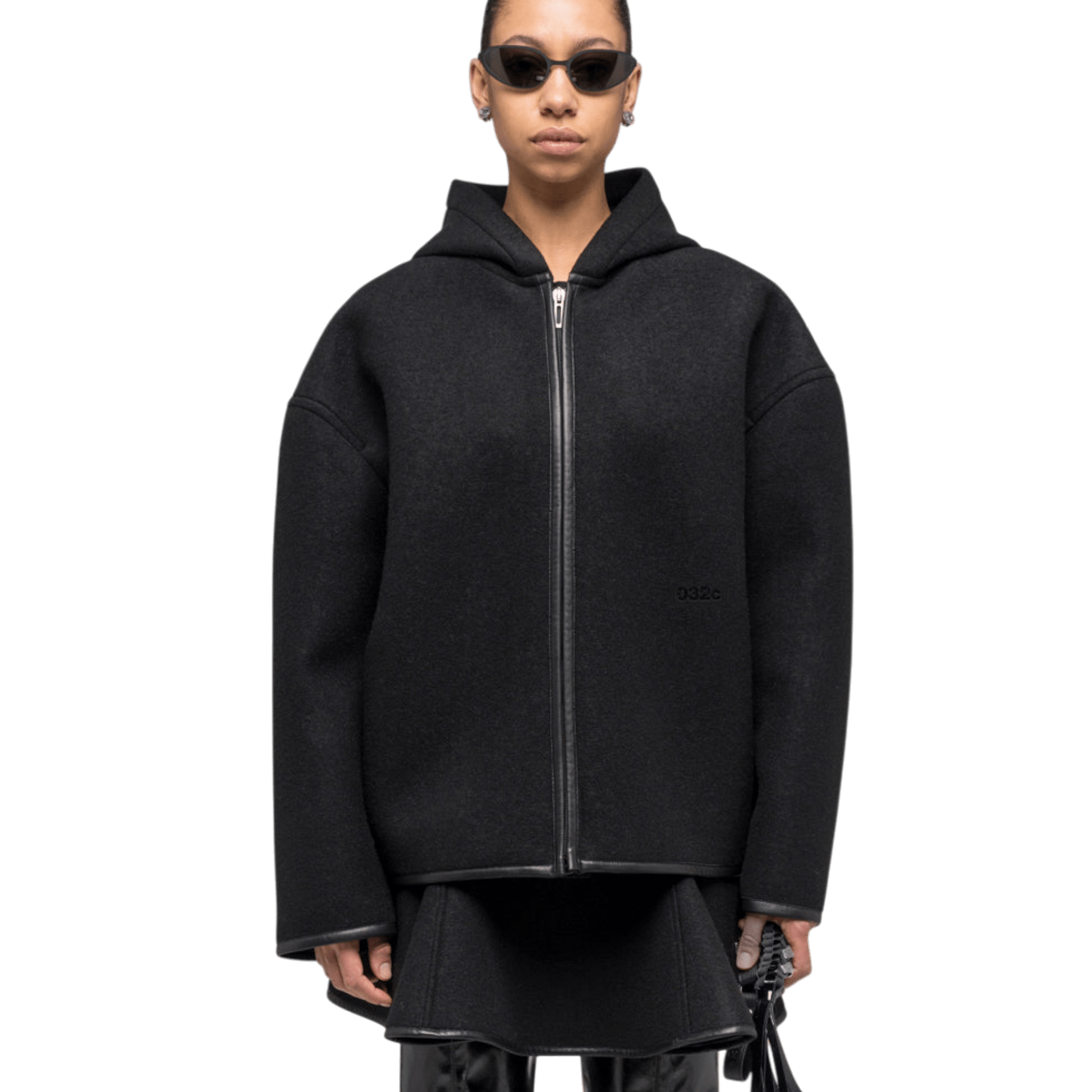 032C Neoprene Zip Up Hooded Jacket - 032C