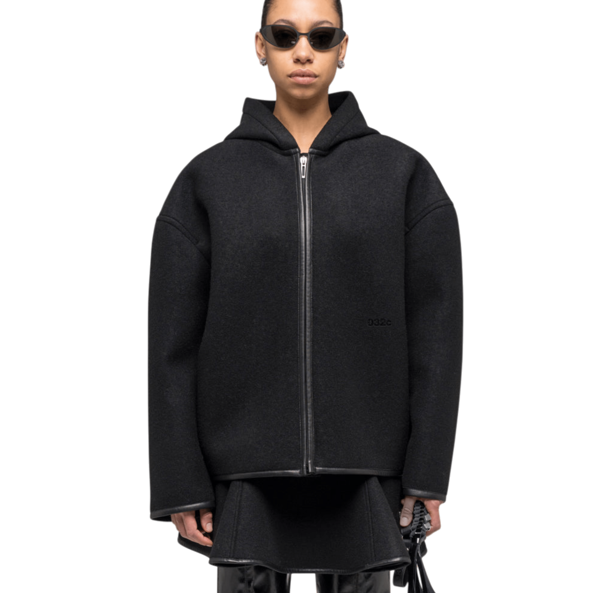 032C Neoprene Zip Up Hooded Jacket - 032C