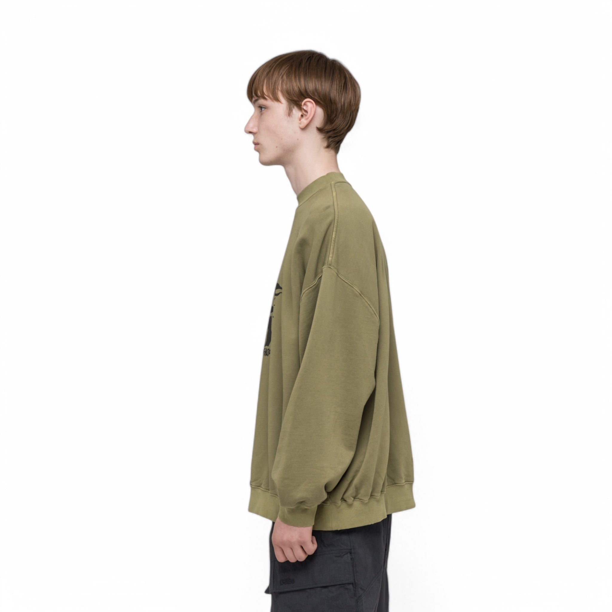 032C &quot;NO FUN&quot; OVERSIZED CREWNECK - 032C
