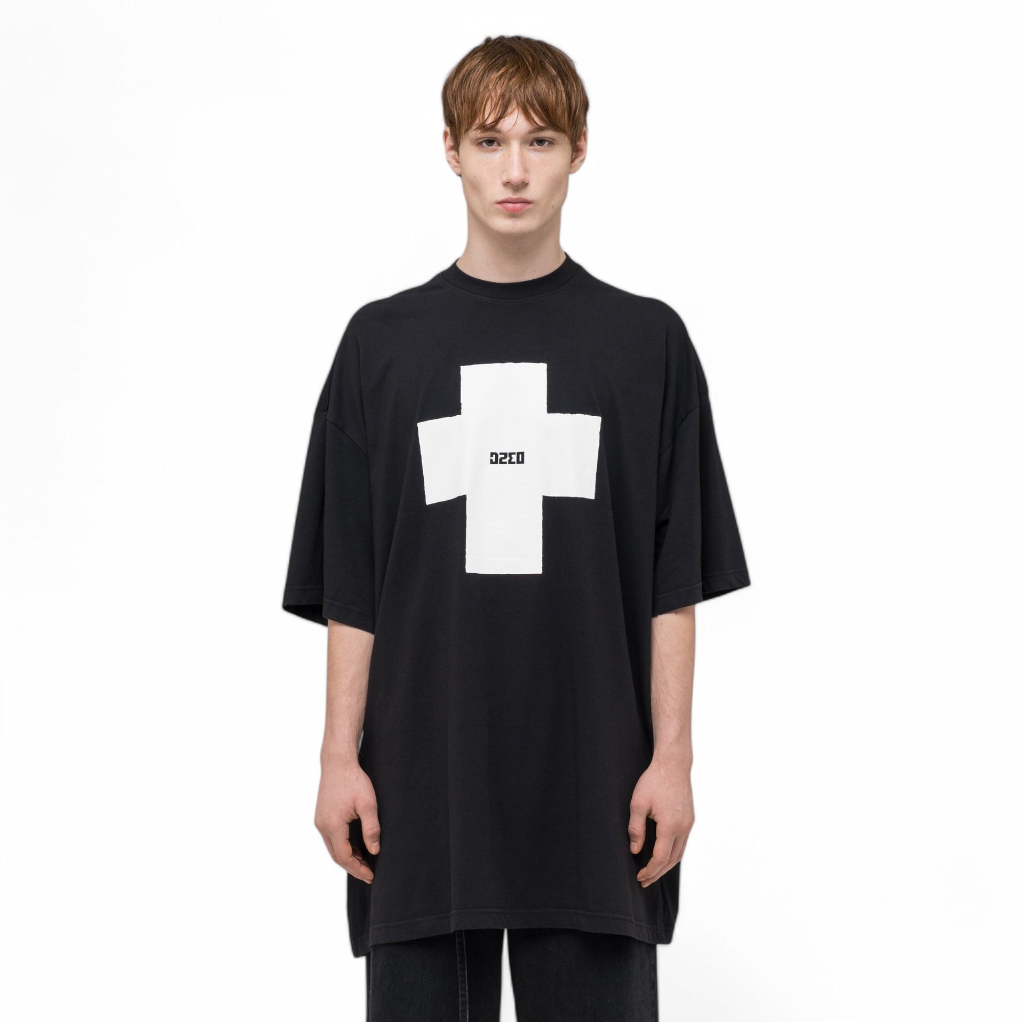 032C &quot;POINT ZERO&quot; OVERSIZED T - SHIRT WASHED BLACK - 032C