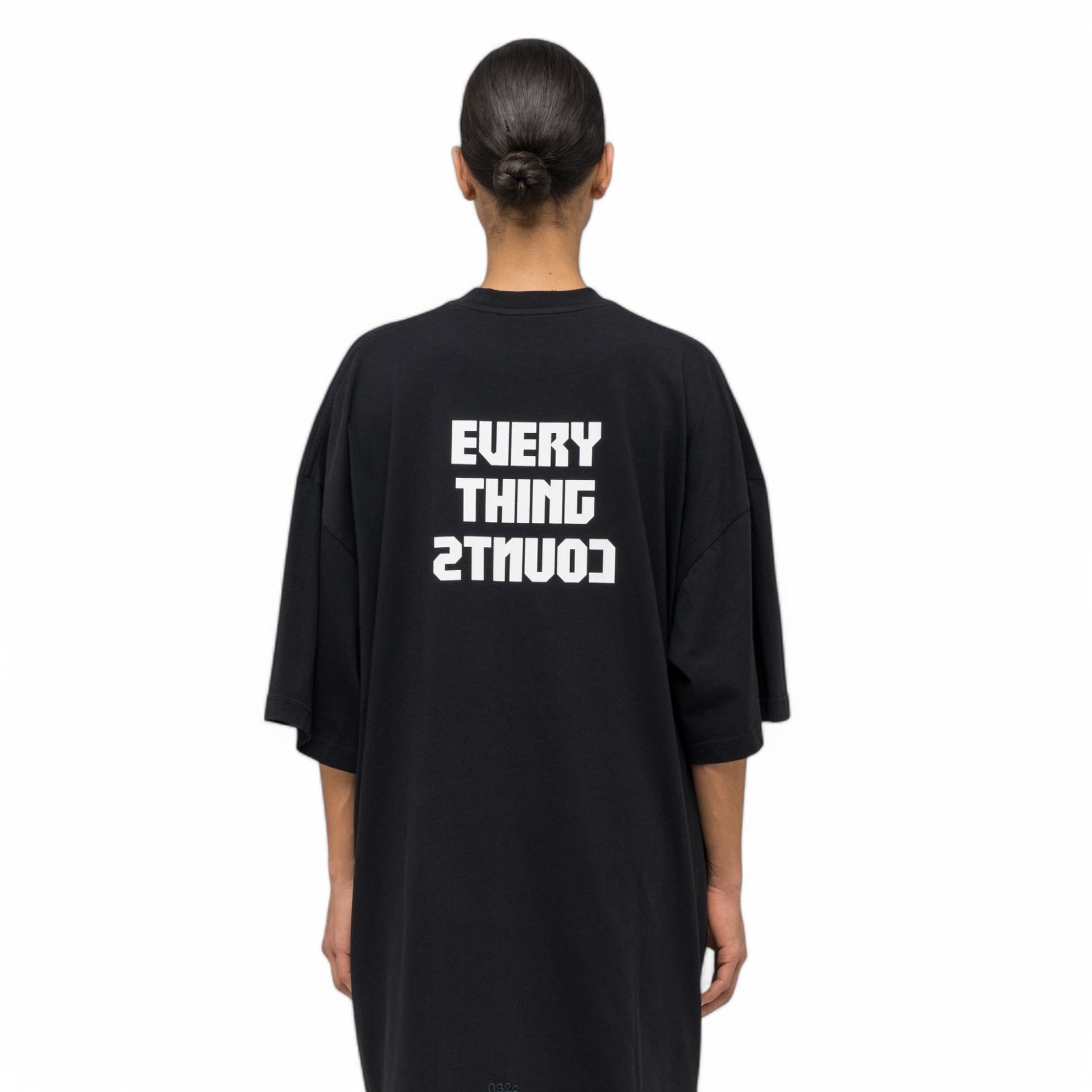 032C &quot;POINT ZERO&quot; OVERSIZED T - SHIRT WASHED BLACK - 032C