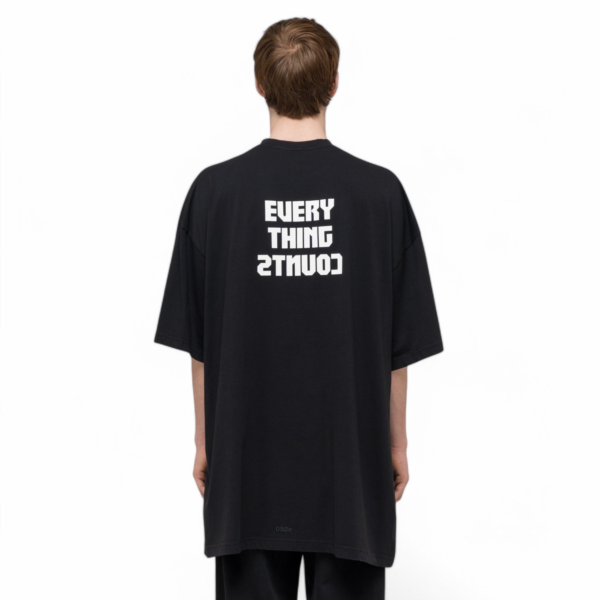 032C &quot;POINT ZERO&quot; OVERSIZED T - SHIRT WASHED BLACK - 032C