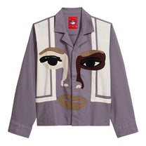 KidSuper Studios Face Camp Collar Button Up Longsleeve - Plum