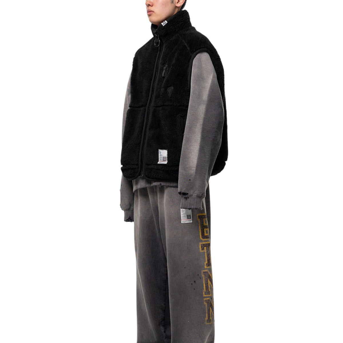 Maison MIHARA YASUHIRO Wide Back Boa Vest Black