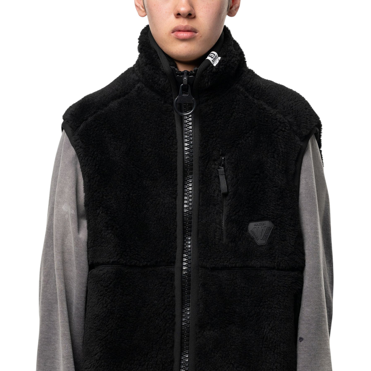 Maison MIHARA YASUHIRO Wide Back Boa Vest Black