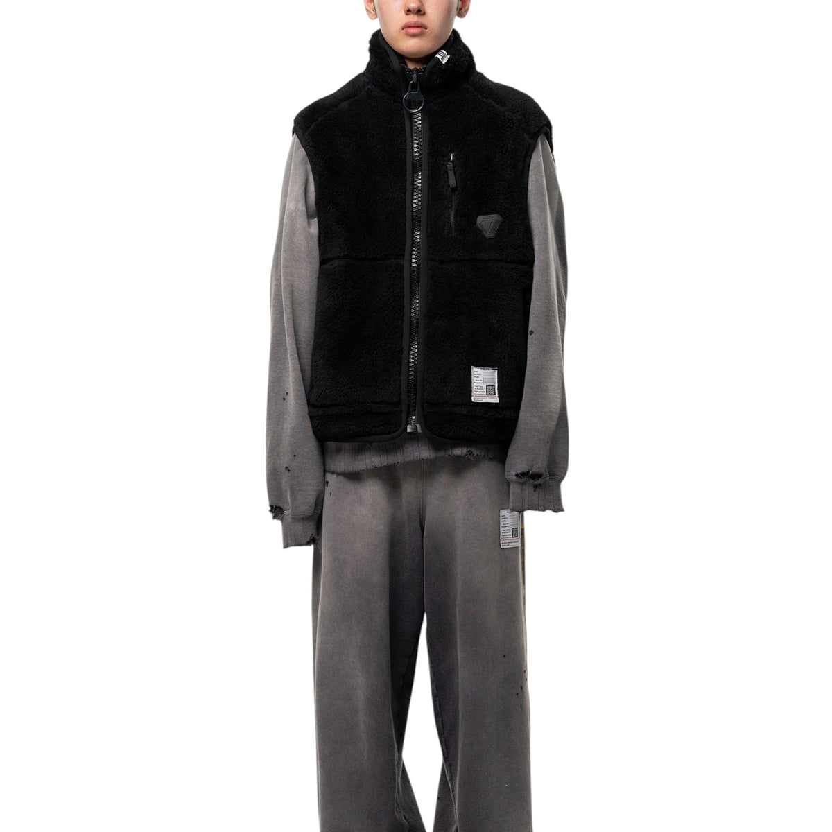 Maison MIHARA YASUHIRO Wide Back Boa Vest Black