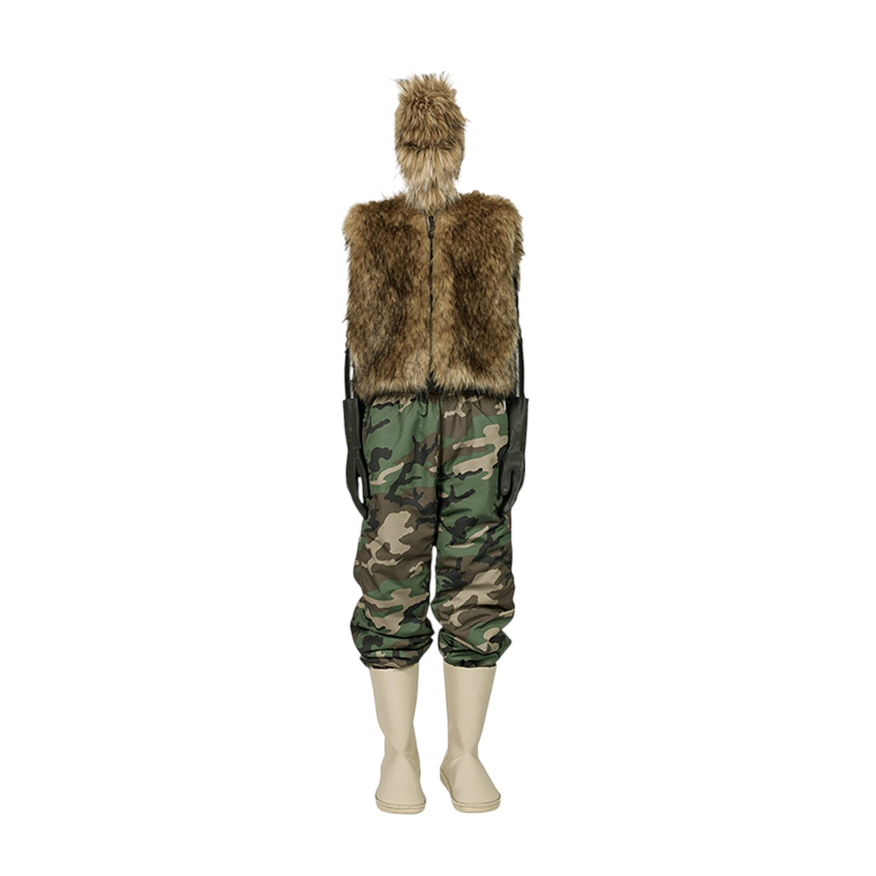 DINGYUN ZHANG Reversible Faux Fur Gilet Coyote