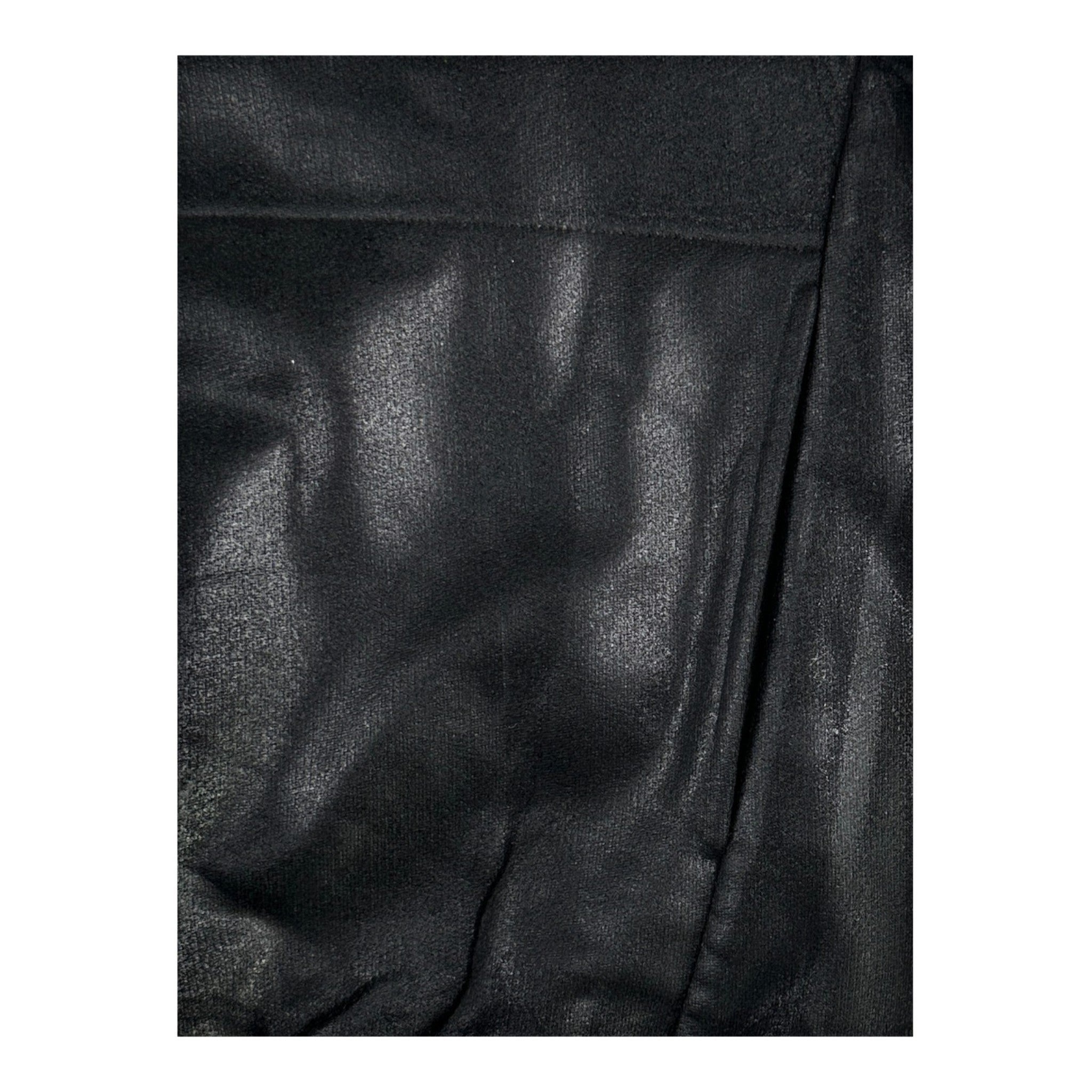 DINGYUN ZHANG Coated Zip Neck Sweatshirt Onyx