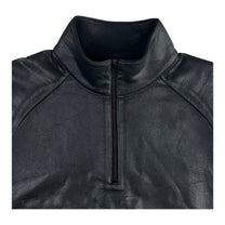 DINGYUN ZHANG Coated Zip Neck Sweatshirt Onyx