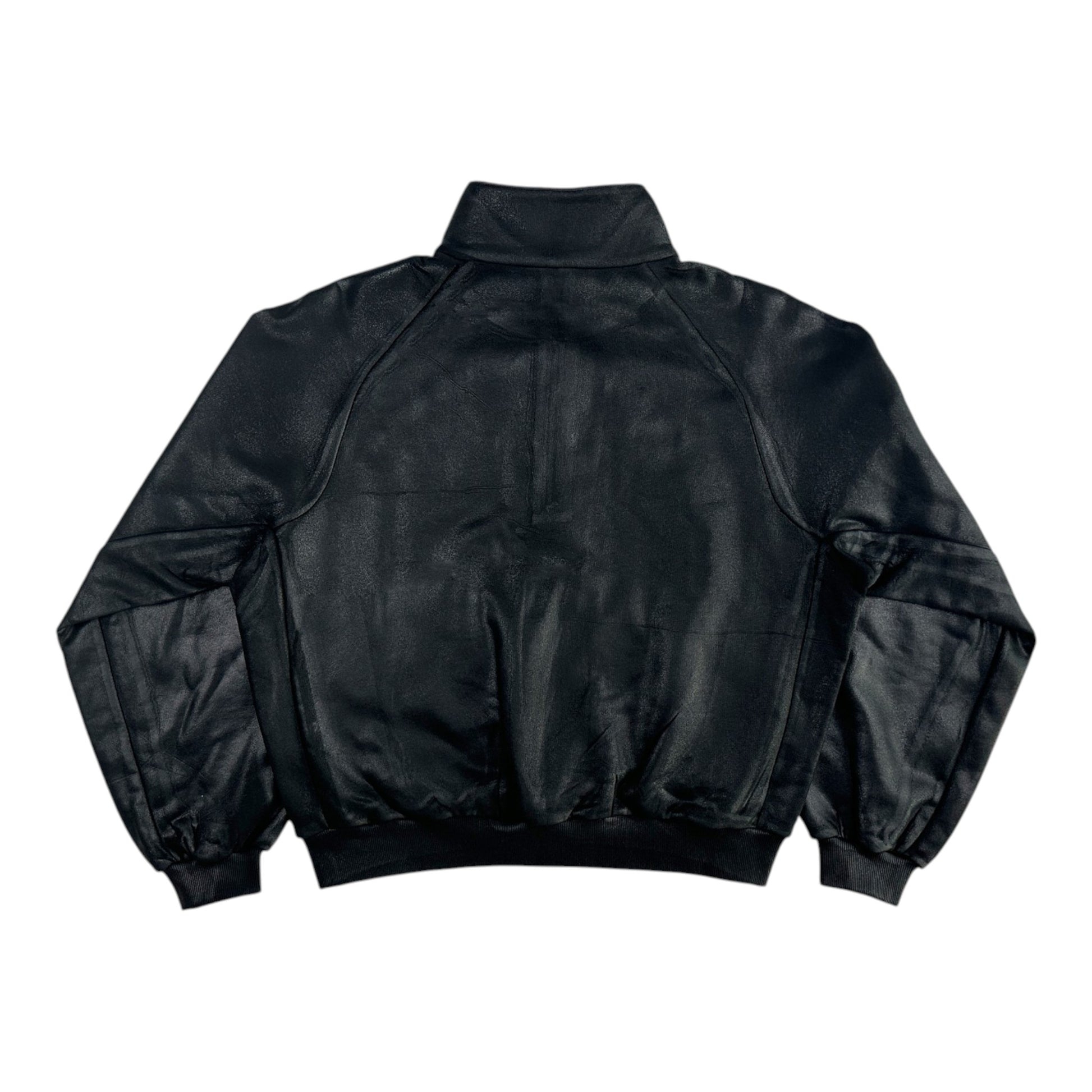 DINGYUN ZHANG Coated Zip Neck Sweatshirt Onyx