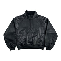 DINGYUN ZHANG Coated Zip Neck Sweatshirt Onyx