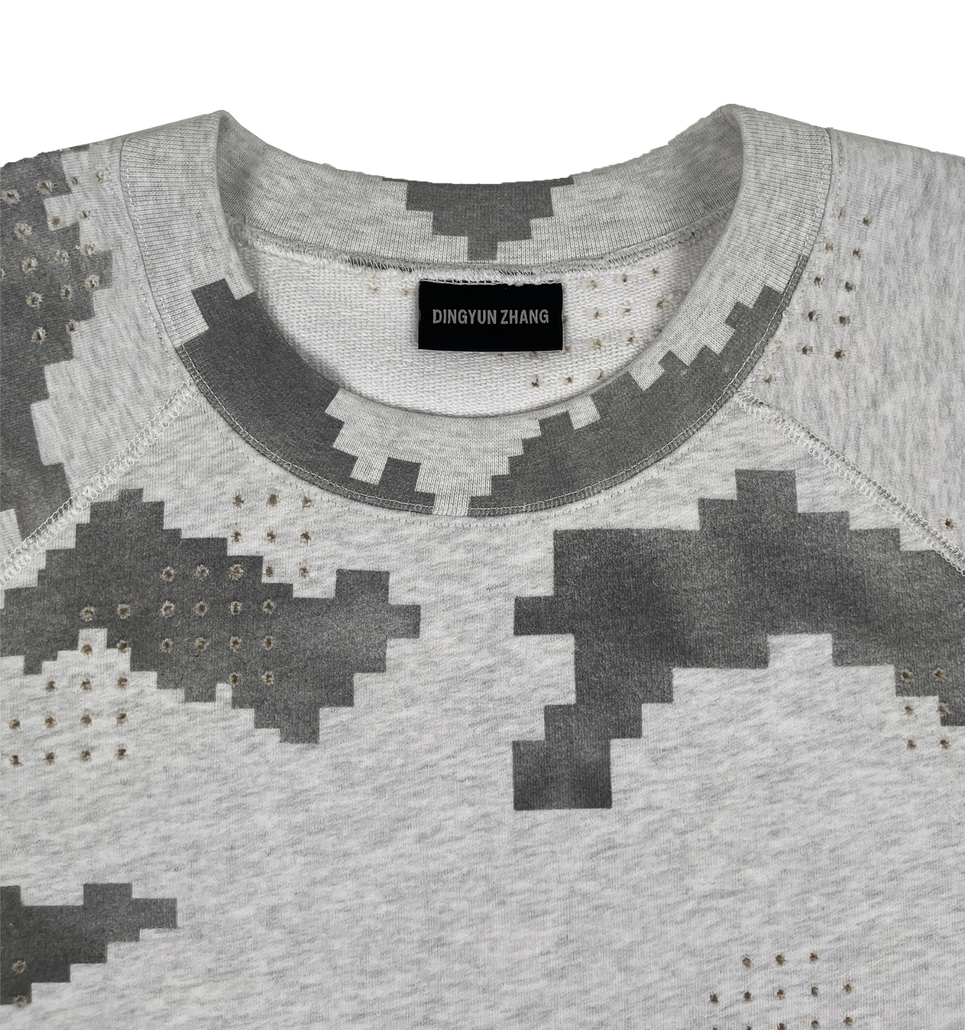 DINGYUNG ZHANG Grid Camo Panelled T-Shirt