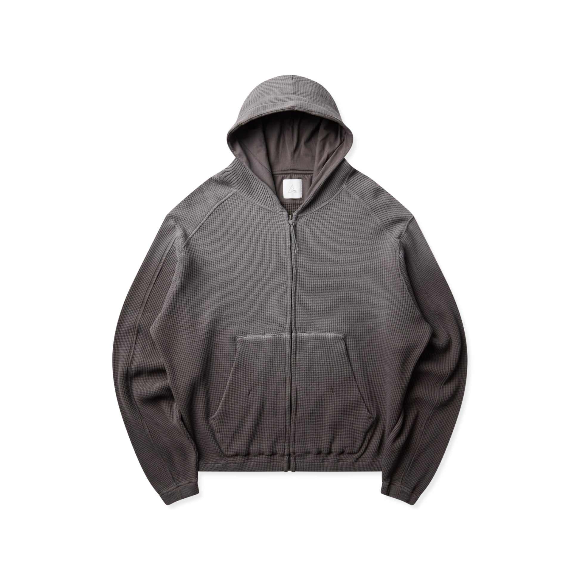 ROA Bee Sun Faded Organic Waffle Zip Up Hoodie