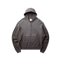 ROA Bee Sun Faded Organic Waffle Zip Up Hoodie