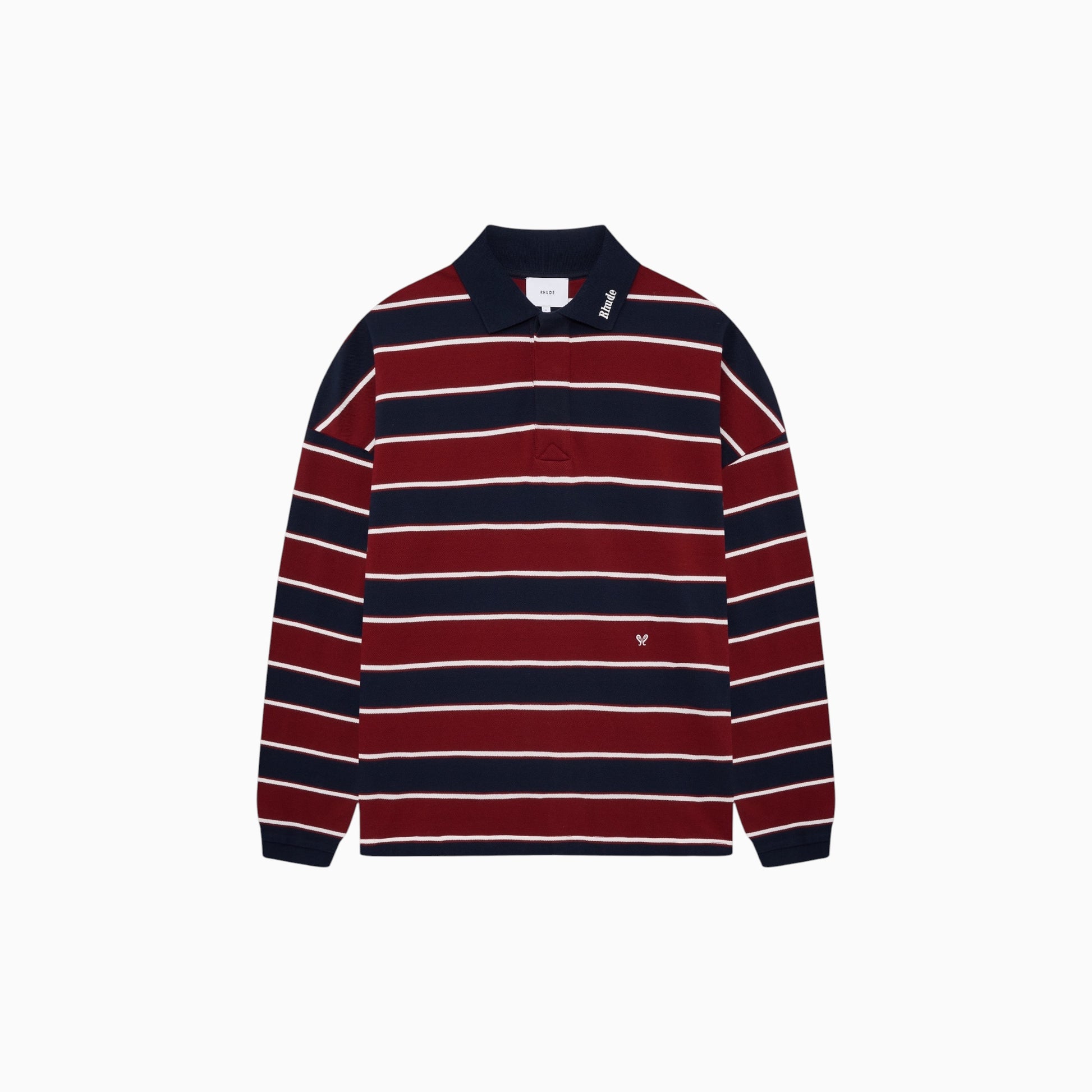 Rhude Fontaine Striped Longsleeve Polo
