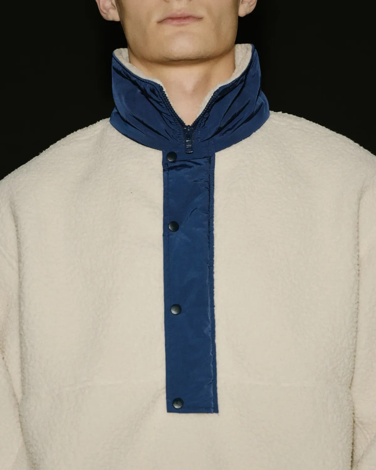 Entire Studios System Half Zip Fleece Bone