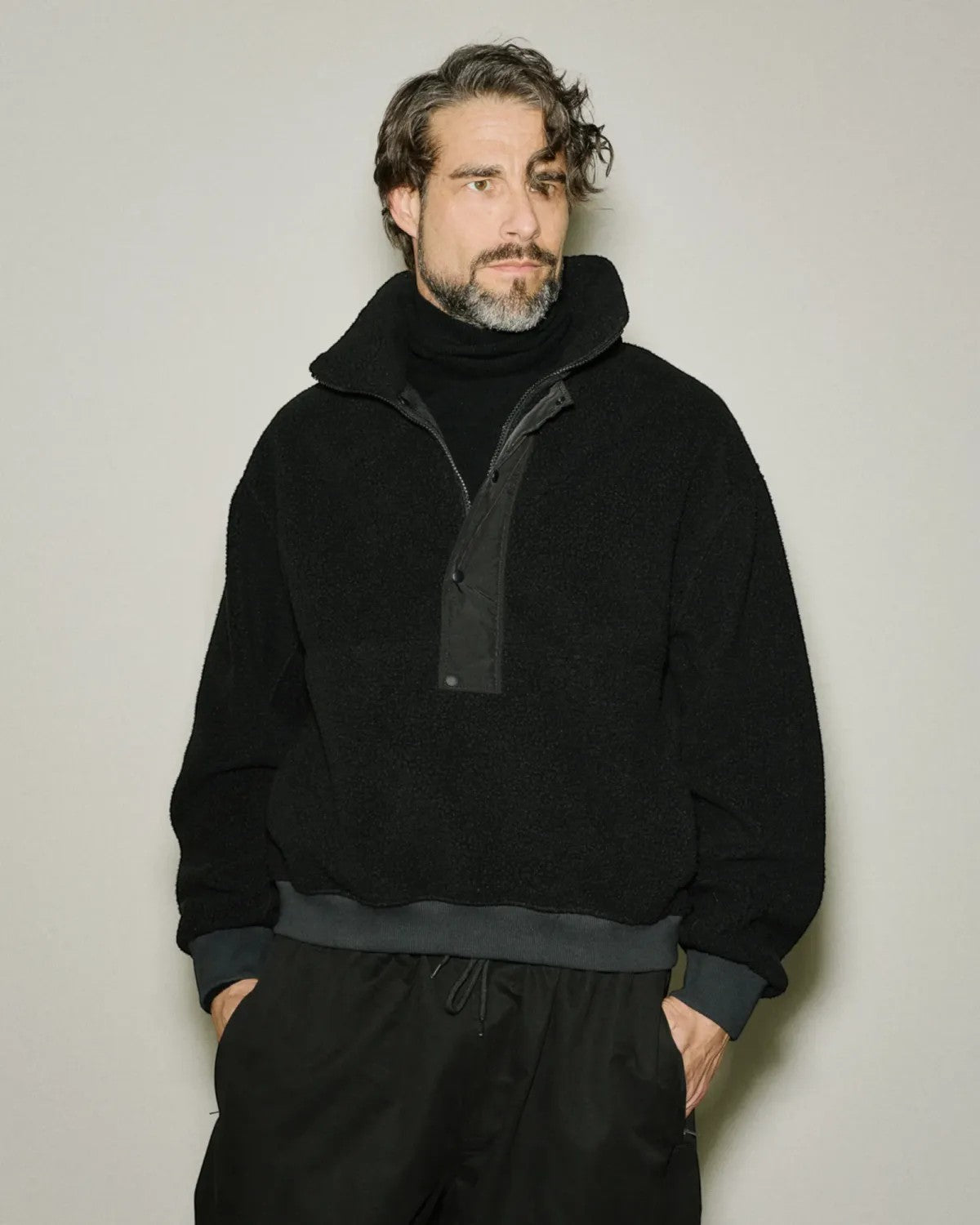 Entire Studios System Half Zip Fleece Onyx