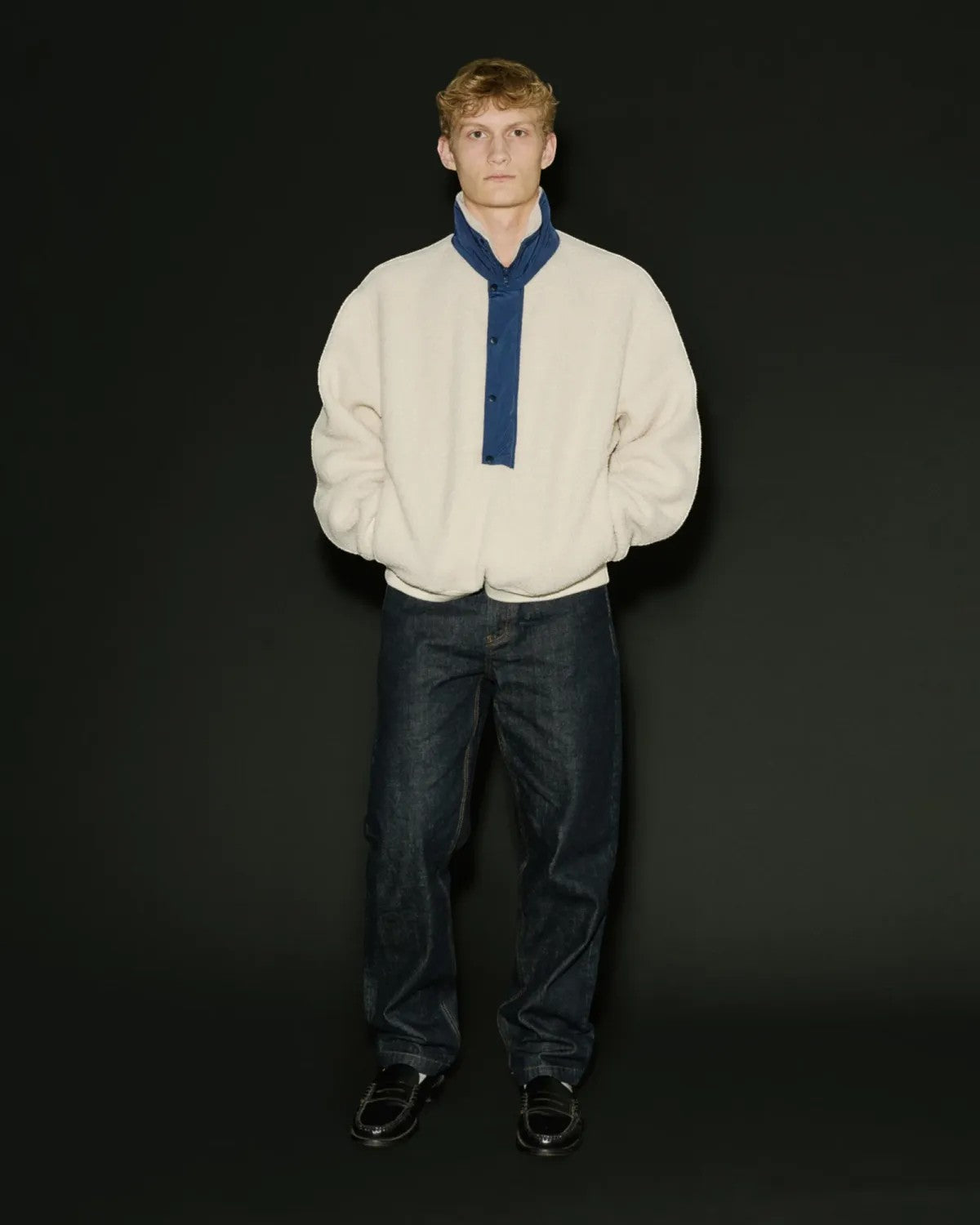 Entire Studios System Half Zip Fleece Bone