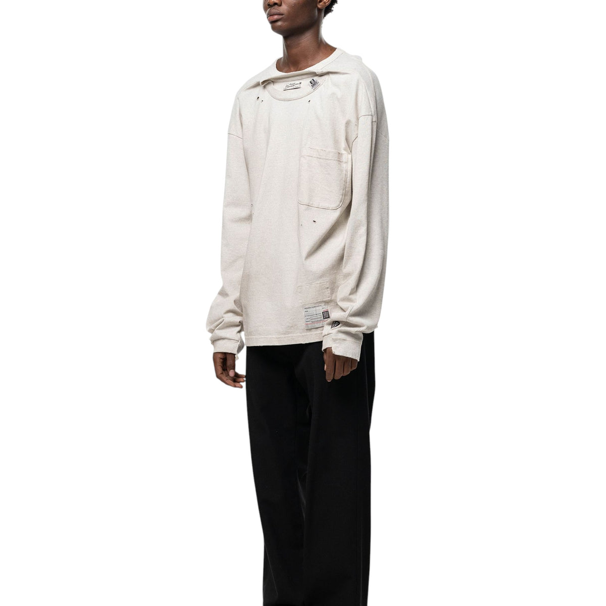 Maison MIHARA YASUHIRO Thermal Combined Long Sleeve T-Shirt White