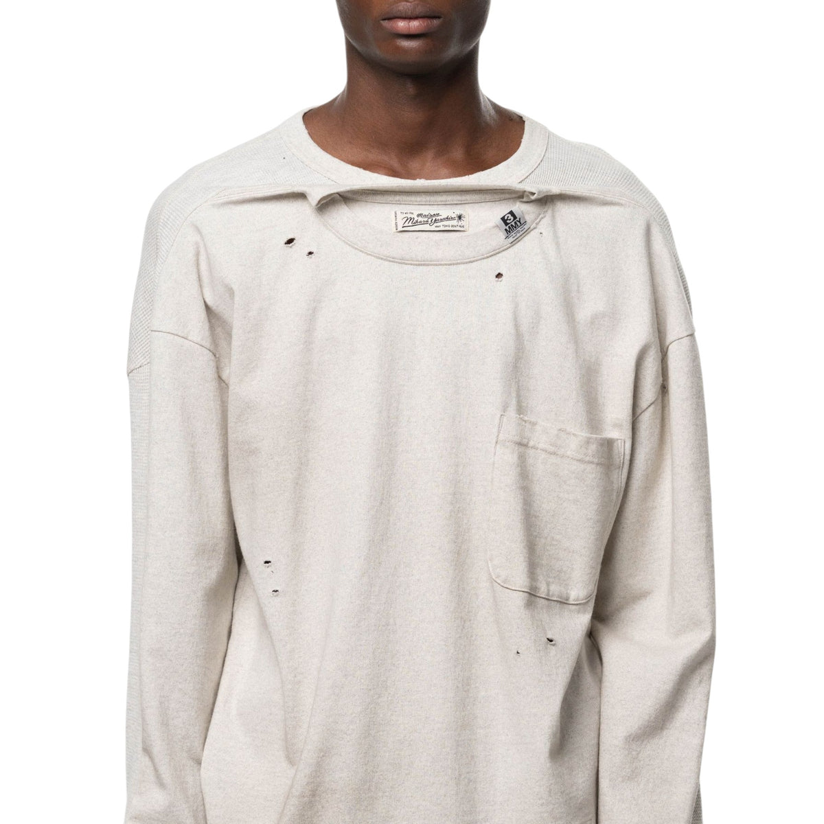 Maison MIHARA YASUHIRO Thermal Combined Long Sleeve T-Shirt White