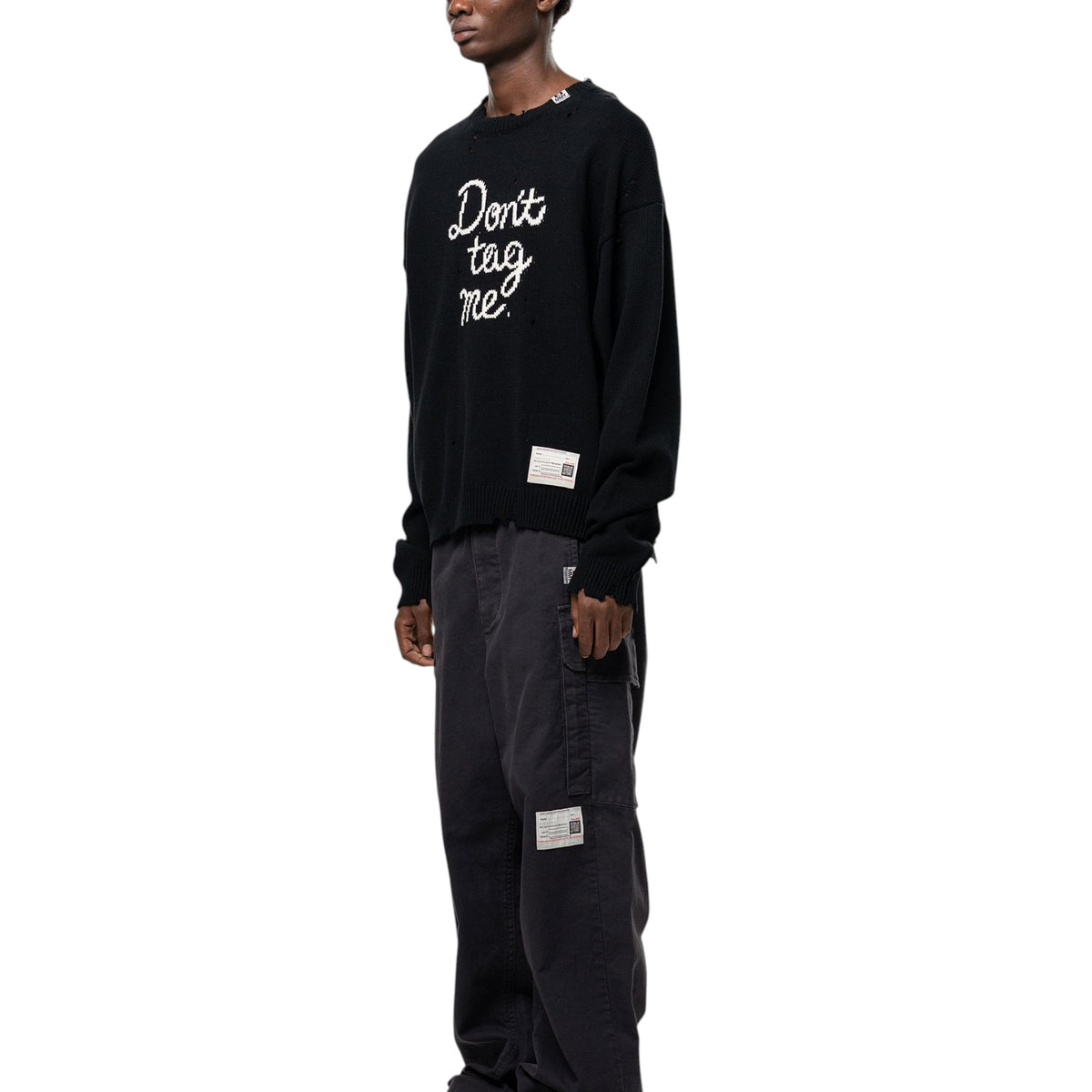 Maison MIHARA YASUHIRO Don't Tag Me Jacquard Knit Sweater Black