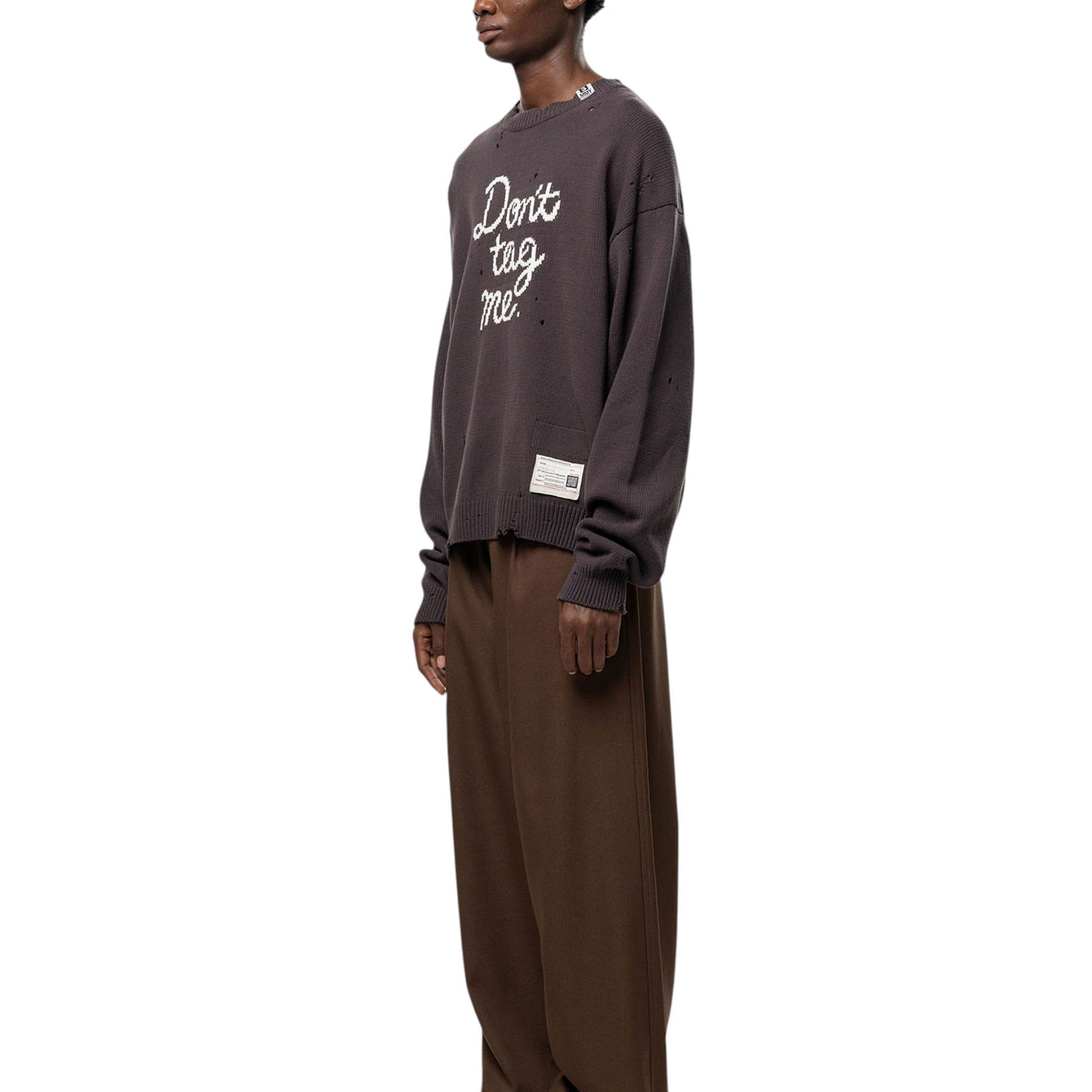 Maison MIHARA YASUHIRO Don't Tag Me Jacquard Knit Sweater Brown