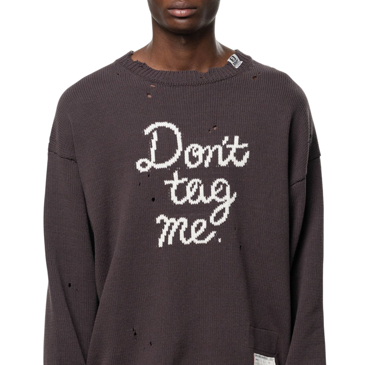 Maison MIHARA YASUHIRO Don't Tag Me Jacquard Knit Sweater Brown